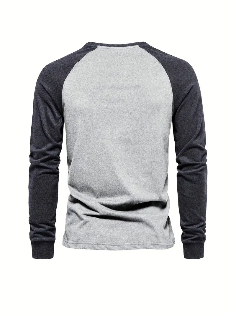 Matteo – Heren Longsleeve T-shirt met Kleurvlakken