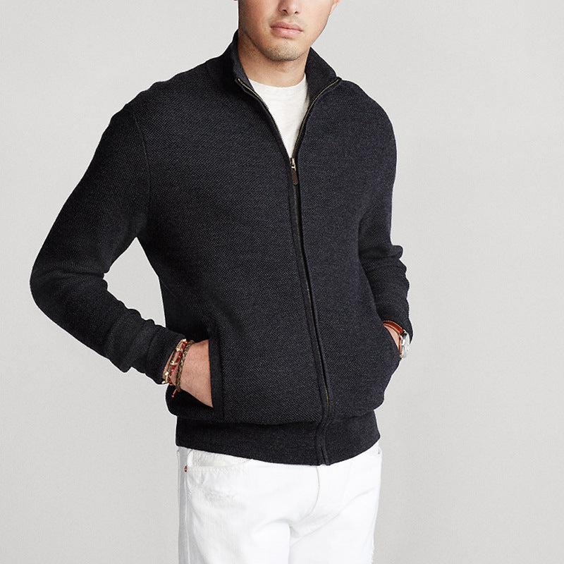 Lorenzo – Slim-Fit Heren Katoenen Trui met Rits