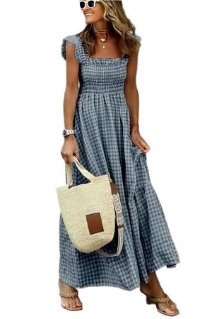Gianna – Multicolor Dames Gingham Katoenen Jurk