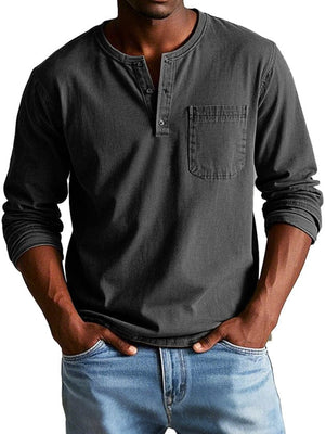 Jaskie – Heren Henley Shirt van Katoen