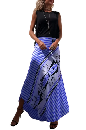 Serena – Vloeiende Dames Rok met Hoge Taille en Print