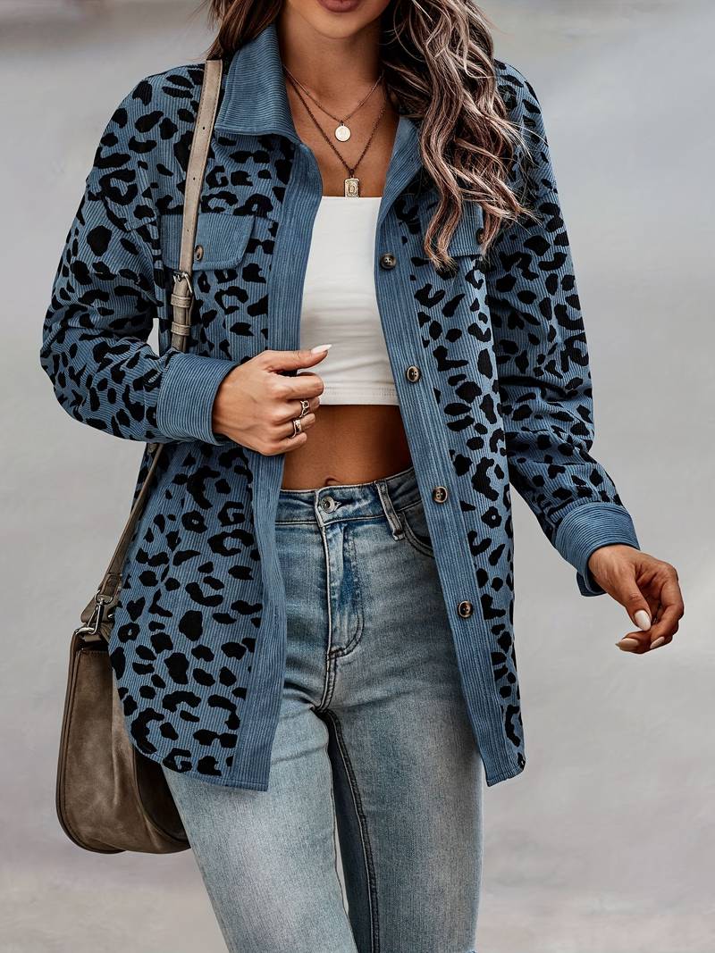 Zyra – Comfortabele Dames Jas met Luipaardprint