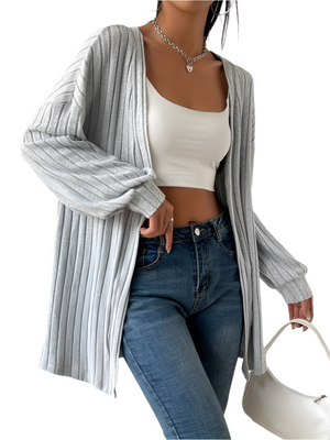 Flora – Comfortabele Gebreid Damesvest met Ballonmouwen