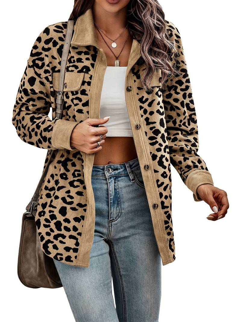 Zyra – Comfortabele Dames Jas met Luipaardprint