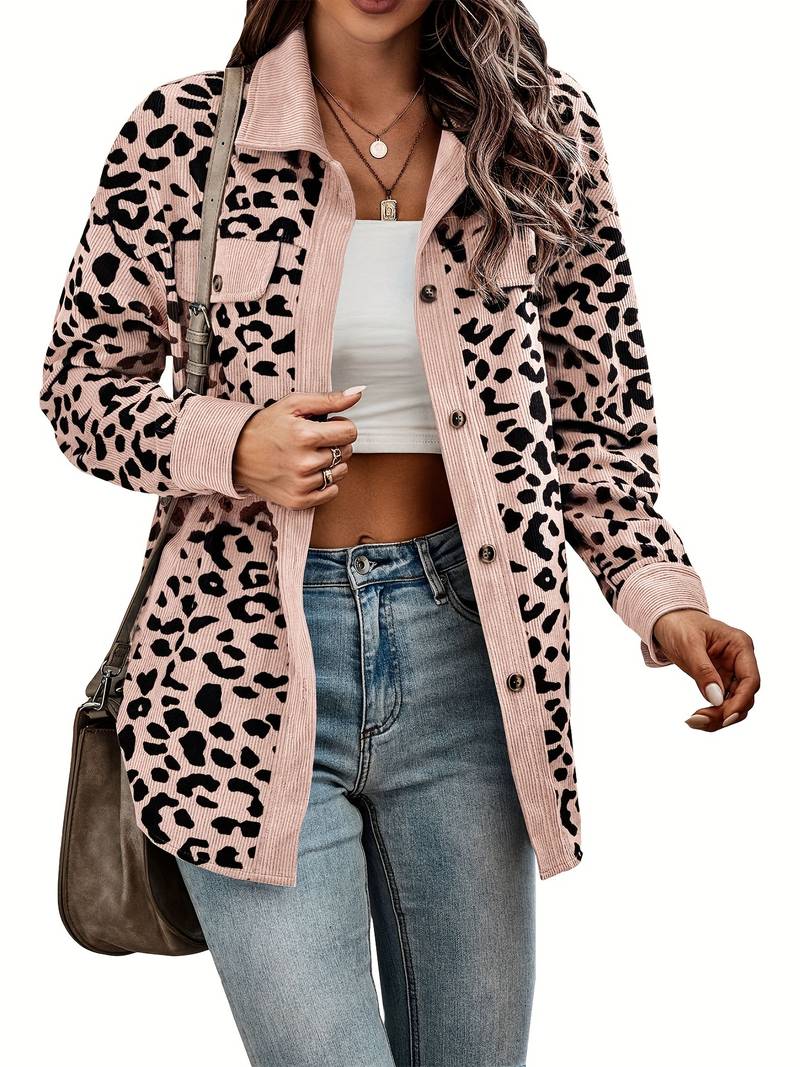 Zyra – Comfortabele Dames Jas met Luipaardprint