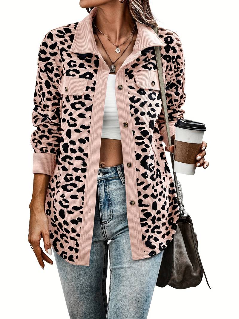 Zyra – Comfortabele Dames Jas met Luipaardprint