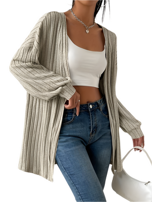 Flora – Comfortabele Gebreid Damesvest met Ballonmouwen
