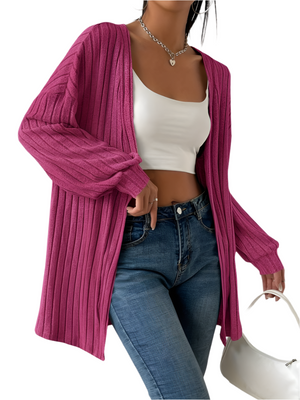 Flora – Comfortabele Gebreid Damesvest met Ballonmouwen