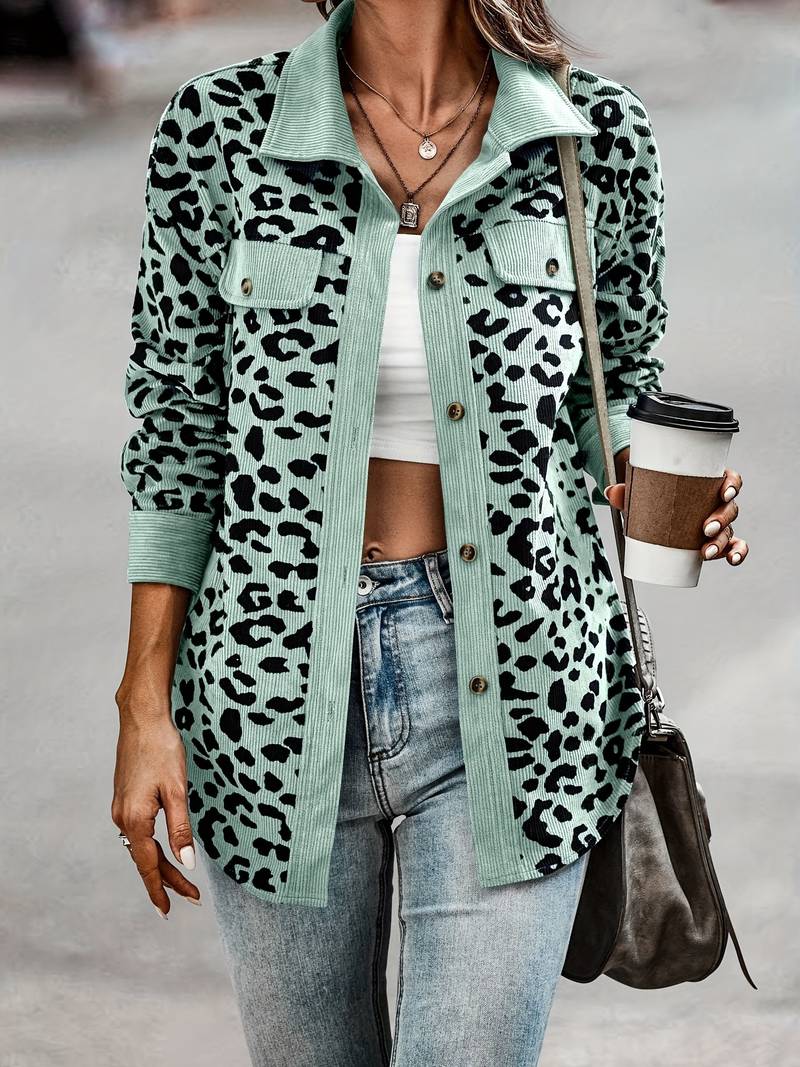 Zyra – Comfortabele Dames Jas met Luipaardprint