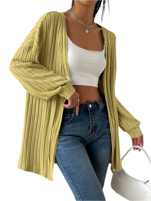 Flora – Comfortabele Gebreid Damesvest met Ballonmouwen