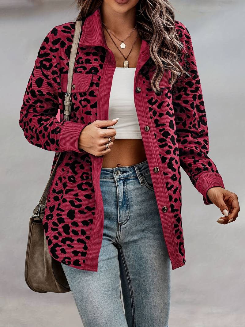 Zyra – Comfortabele Dames Jas met Luipaardprint