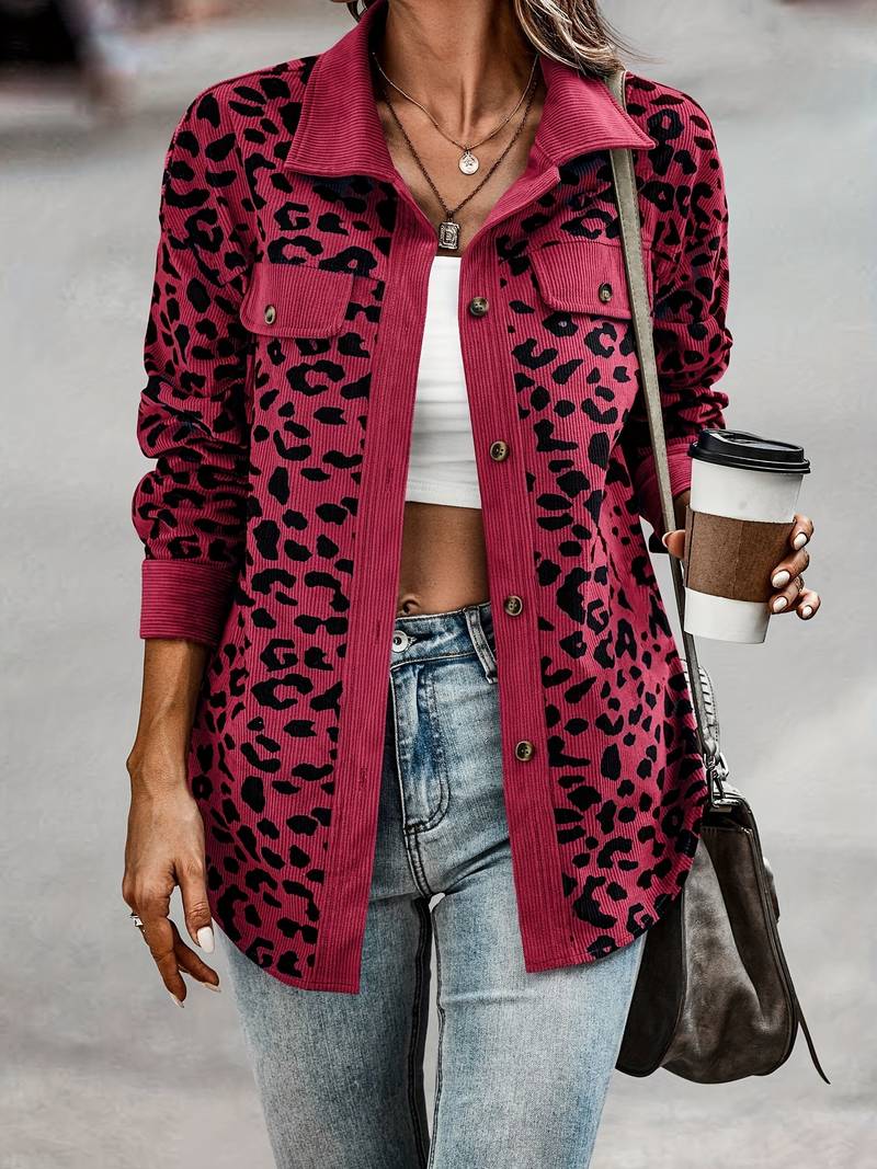 Zyra – Comfortabele Dames Jas met Luipaardprint