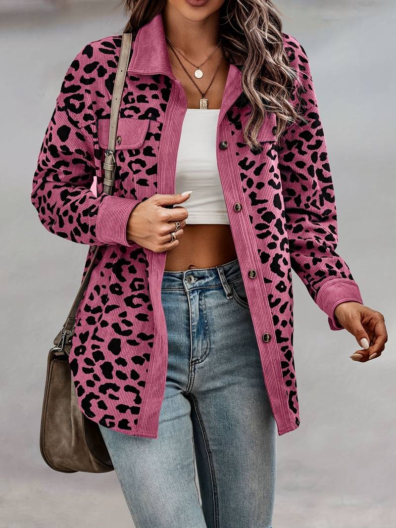 Zyra – Comfortabele Dames Jas met Luipaardprint