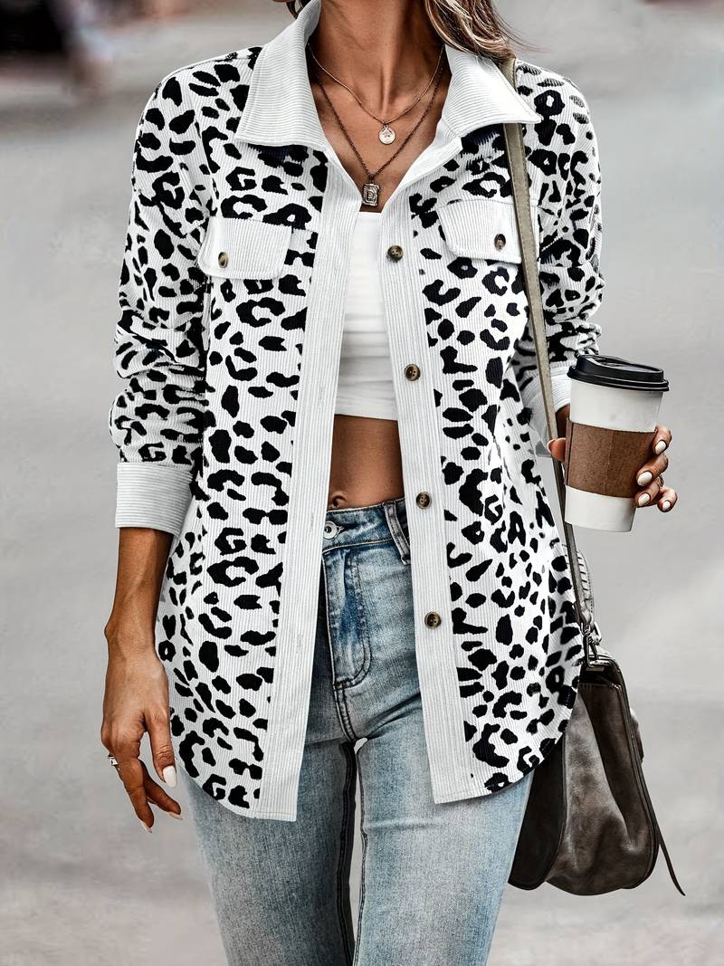 Zyra – Comfortabele Dames Jas met Luipaardprint