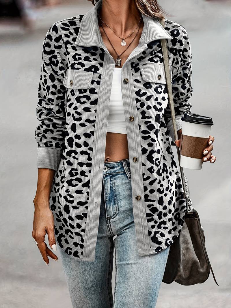 Zyra – Comfortabele Dames Jas met Luipaardprint