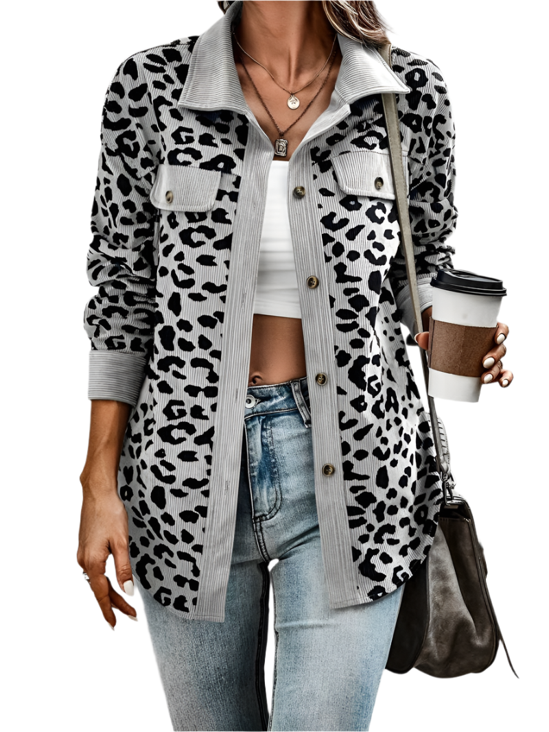 Zyra – Comfortabele Dames Jas met Luipaardprint