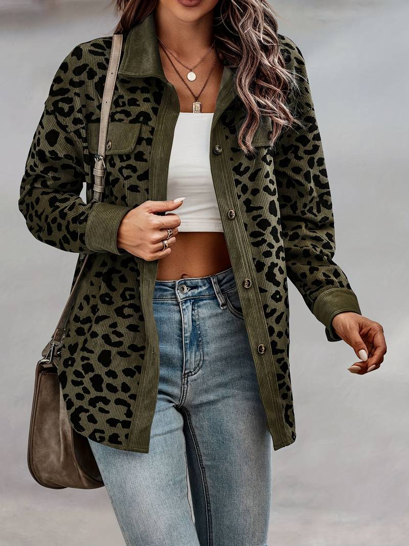Zyra – Comfortabele Dames Jas met Luipaardprint