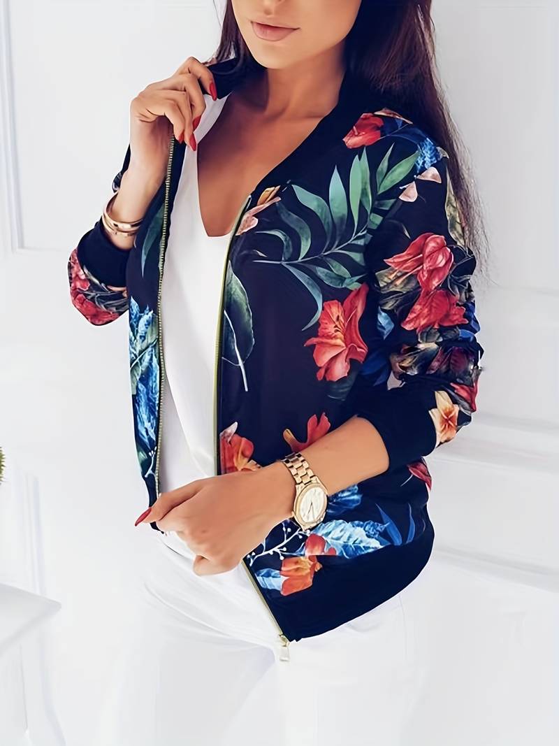 Georgia – Stijlvolle Dames Bomberjack met Bloemenprint