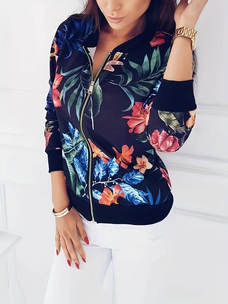 Georgia – Stijlvolle Dames Bomberjack met Bloemenprint