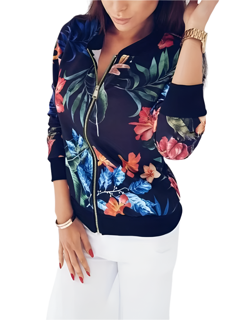 Georgia – Stijlvolle Dames Bomberjack met Bloemenprint