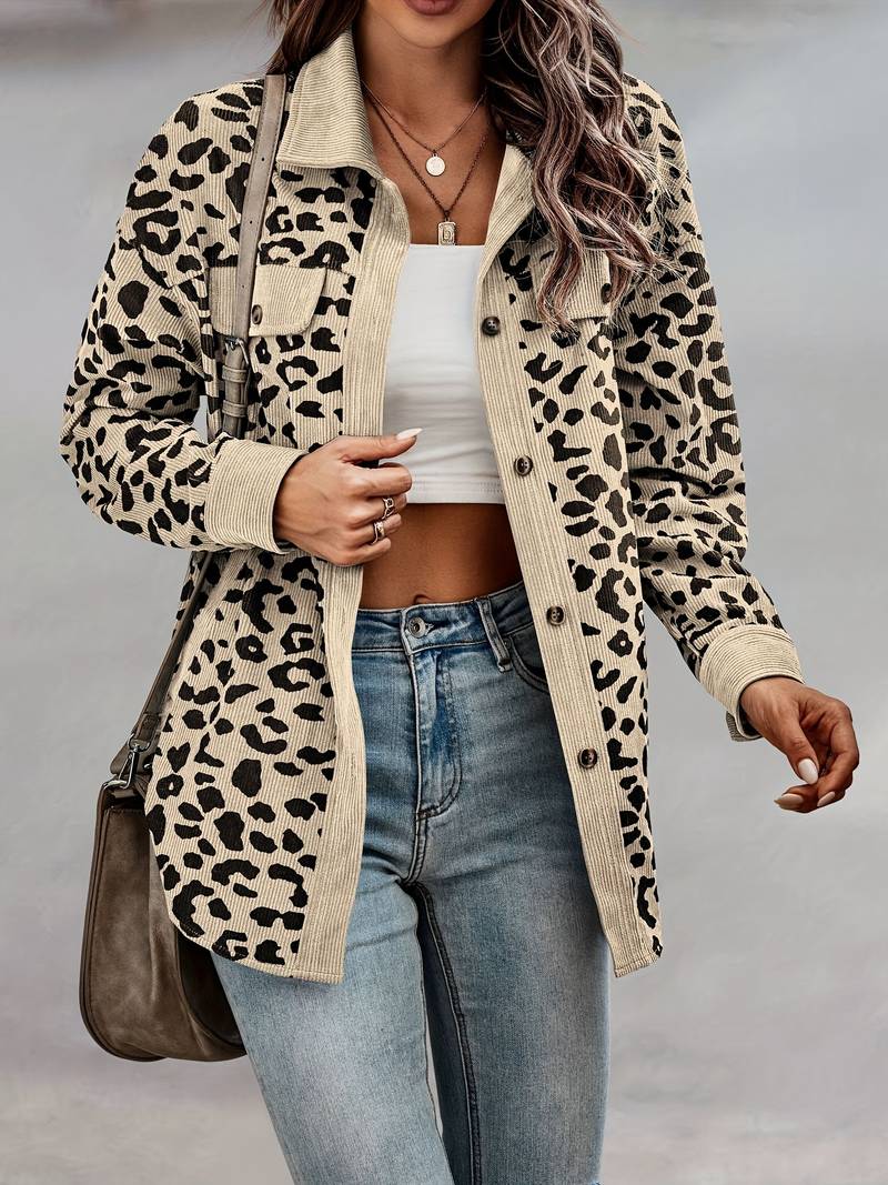 Zyra – Comfortabele Dames Jas met Luipaardprint