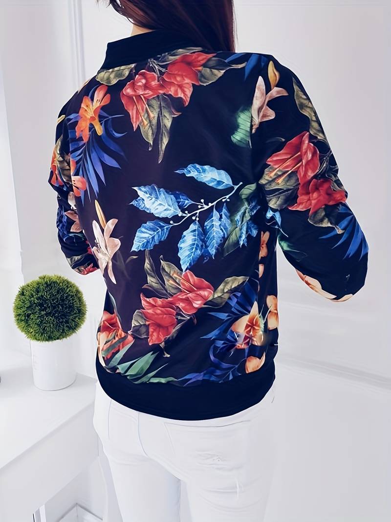 Georgia – Stijlvolle Dames Bomberjack met Bloemenprint