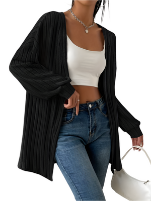 Flora – Comfortabele Gebreid Damesvest met Ballonmouwen