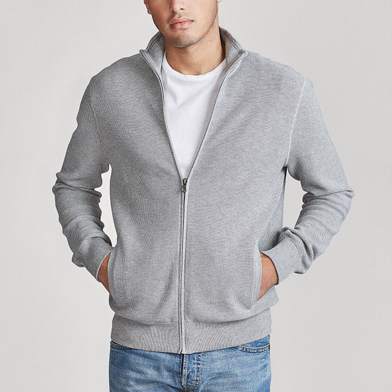 Lorenzo – Slim-Fit Heren Katoenen Trui met Rits