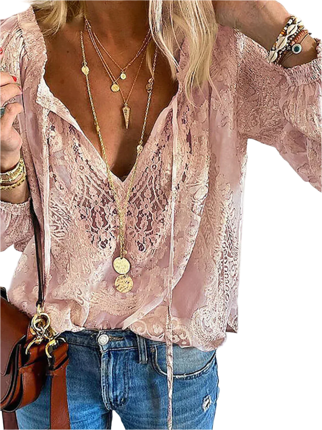 Marta – Damesblouse met verfijnde kanten details