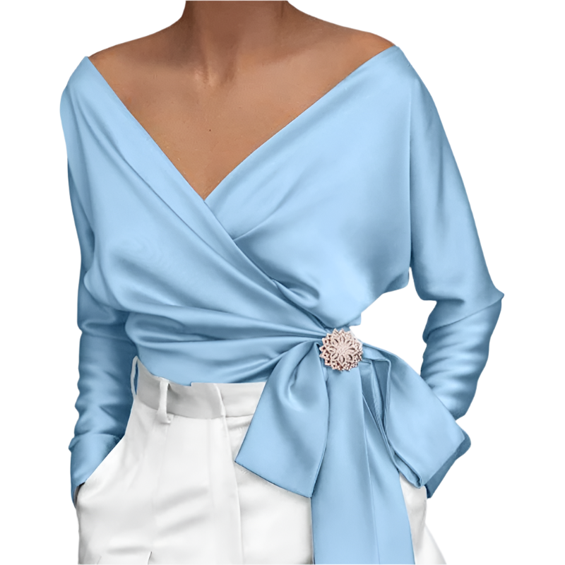 Isabella – Elegante Zijde V-Hals Blouse voor Dames