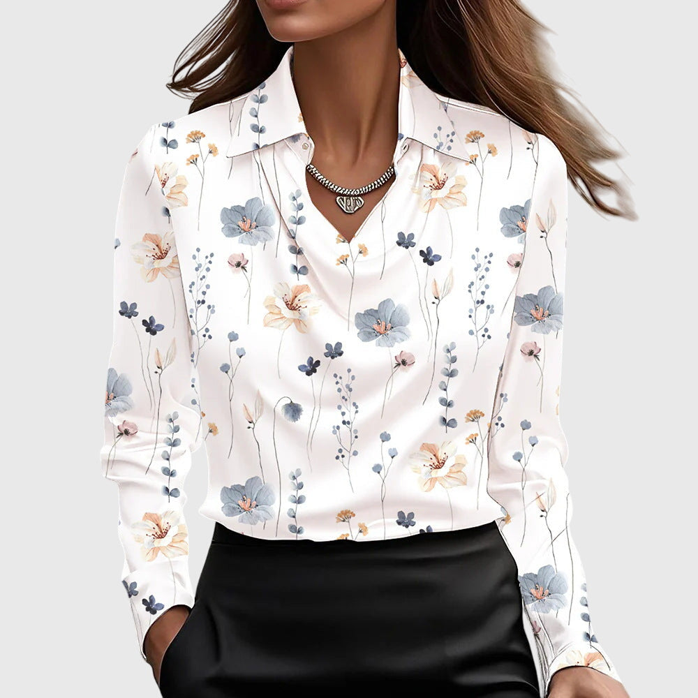 Carolina – Zijdezachte Dames Plisséblouse