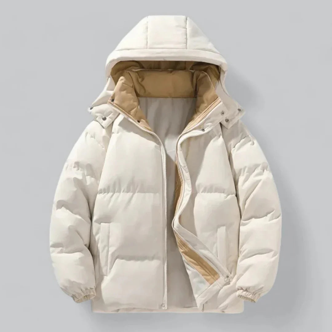 Matteo – Gevoerde Heren Winterjas met Capuchon en Rits