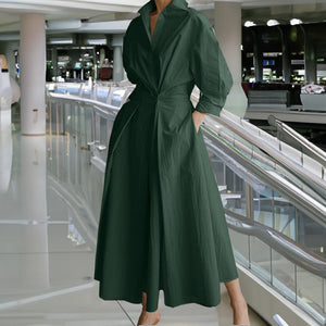 ElenaFerrucci Revers Elastische Taille Swing Jurk Voor Vrouwen