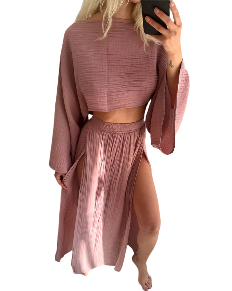Elena – Boho-Chic Dames Katoenen Rokenset