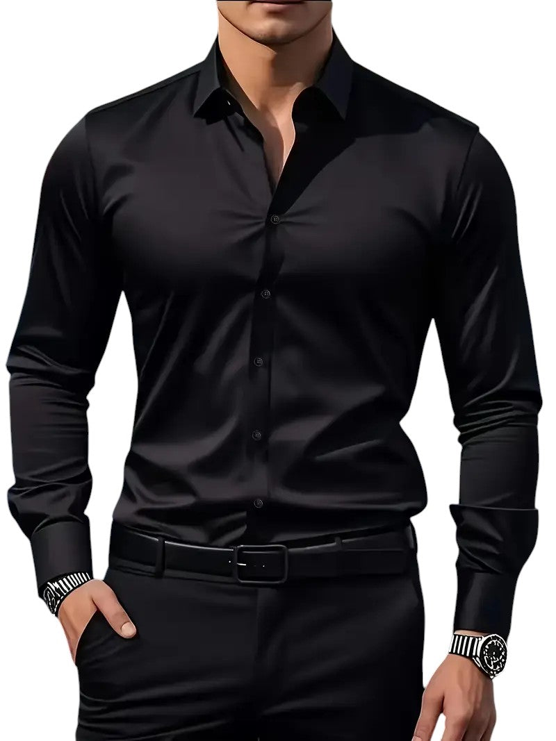 Larry – Slim Fit Heren Overhemd met Lange Mouwen