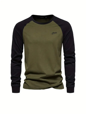 Matteo – Heren Longsleeve T-shirt met Kleurvlakken