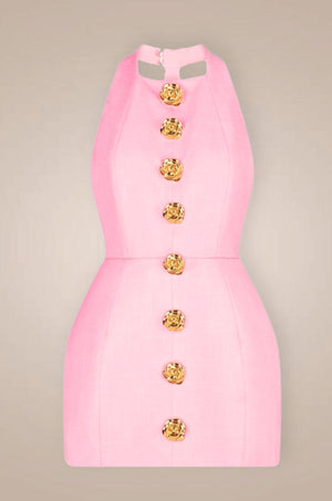 ElenaFiorella Halter Rugloze Mini Jurk Voor Vrouwen