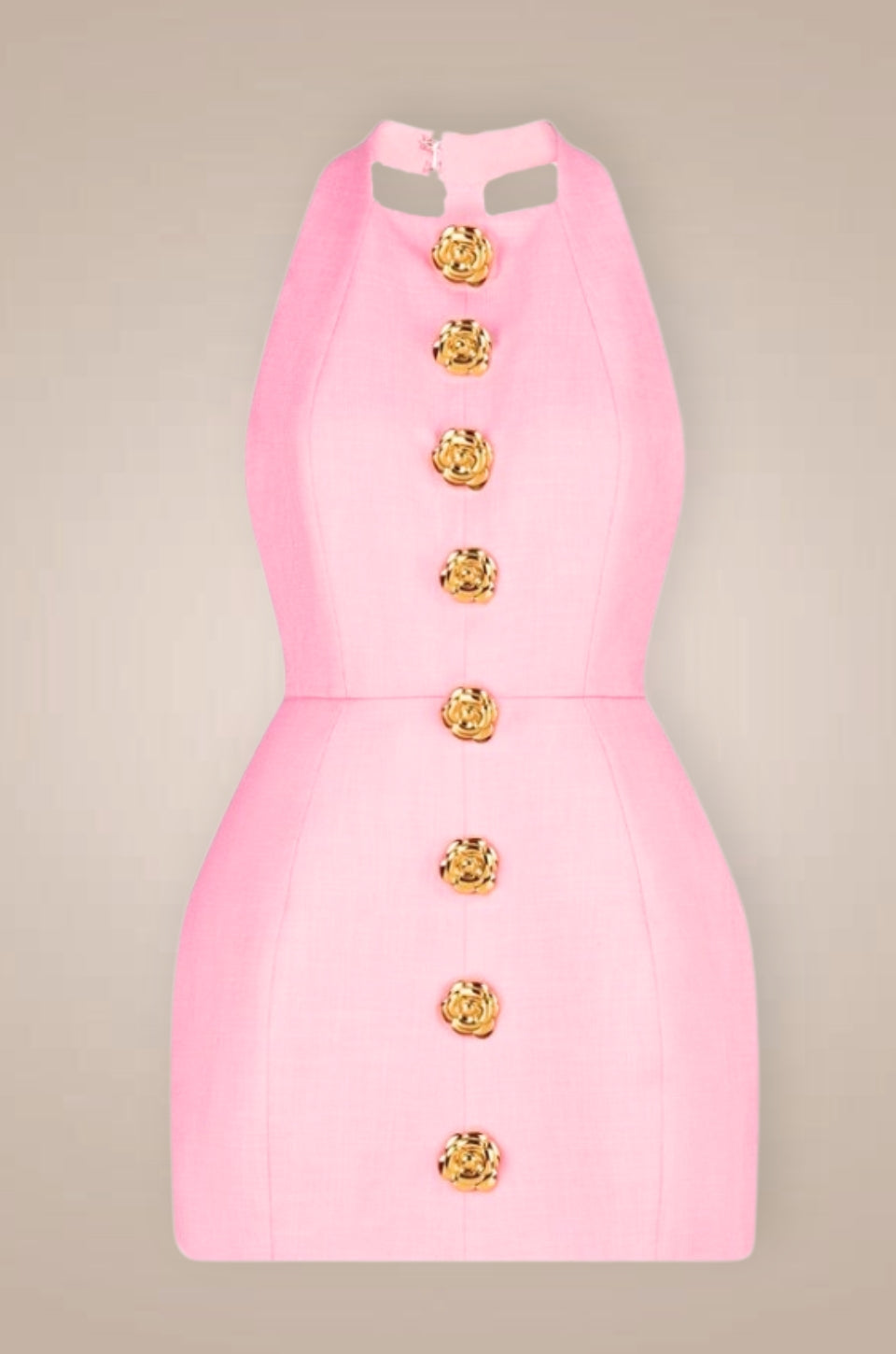 ElenaFiorella Halter Rugloze Mini Jurk Voor Vrouwen