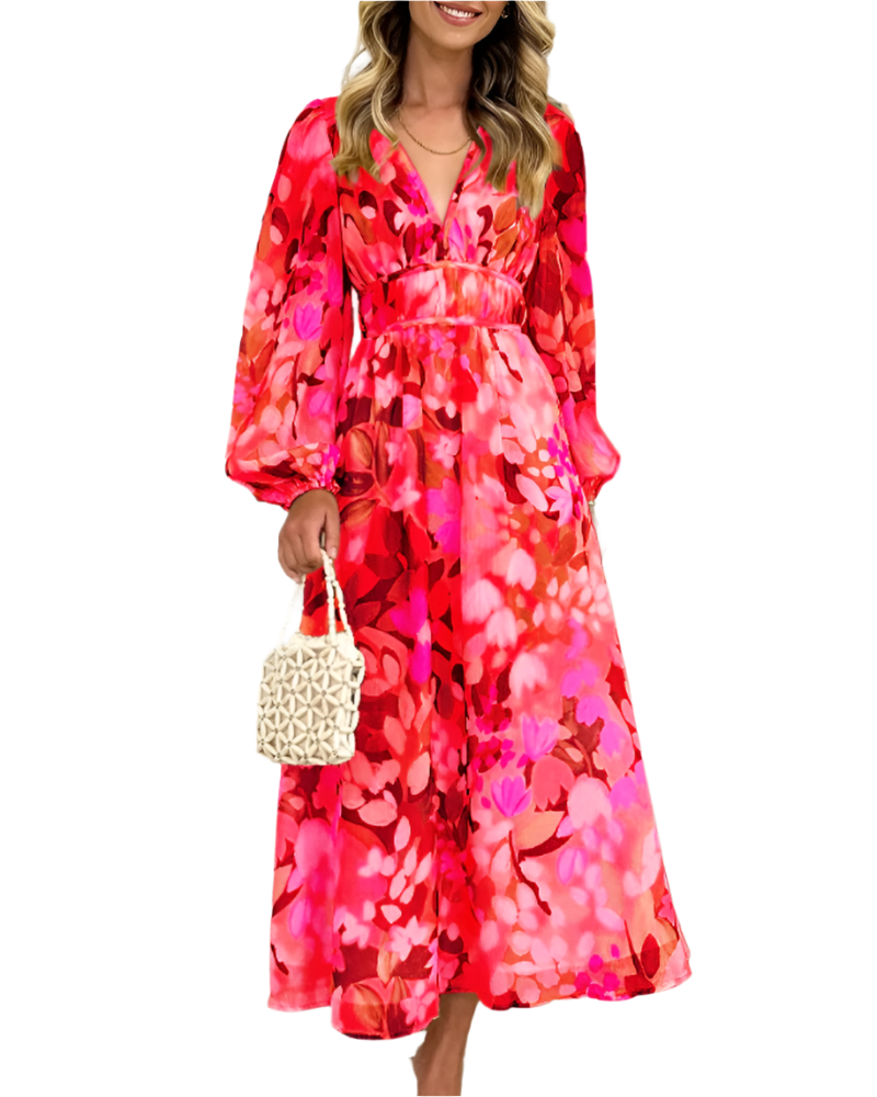 Giulia – V-Hals Bloemenjurk voor Dames