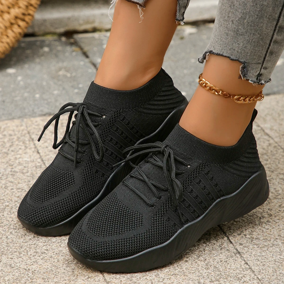 Gabriella – Ademend Dames Sneakers van Gebreid Mesh