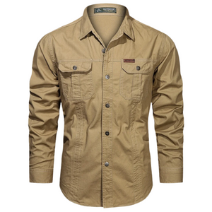 Matteo – Heren Overhemd van Textuurkatoen met Utility-look