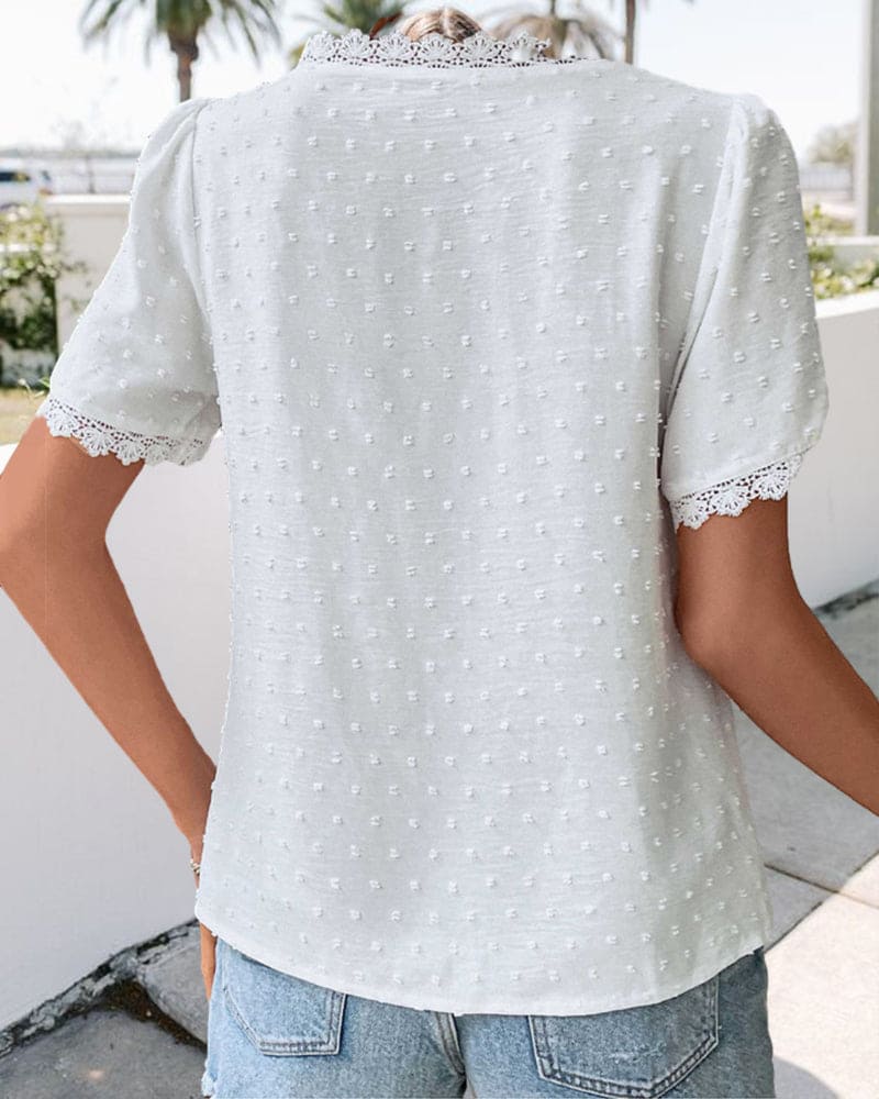 Sophia – Kant V-Hals Damesblouse