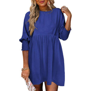 Elle – Casual Dames Mini Jurk met Ronde Hals