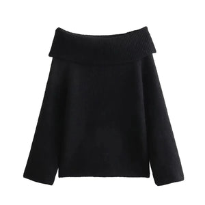 Giulia – Off-Shoulder Dames Gebreide Trui