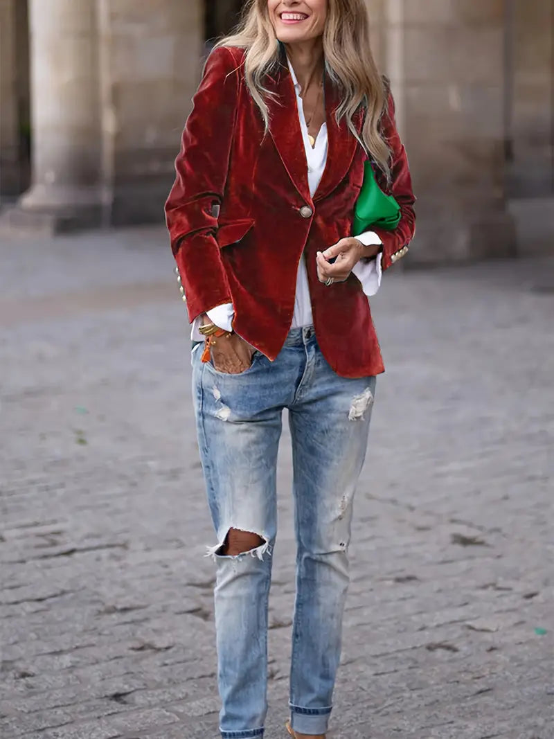 Shane – Fluwelen Getailleerde Dames Blazer