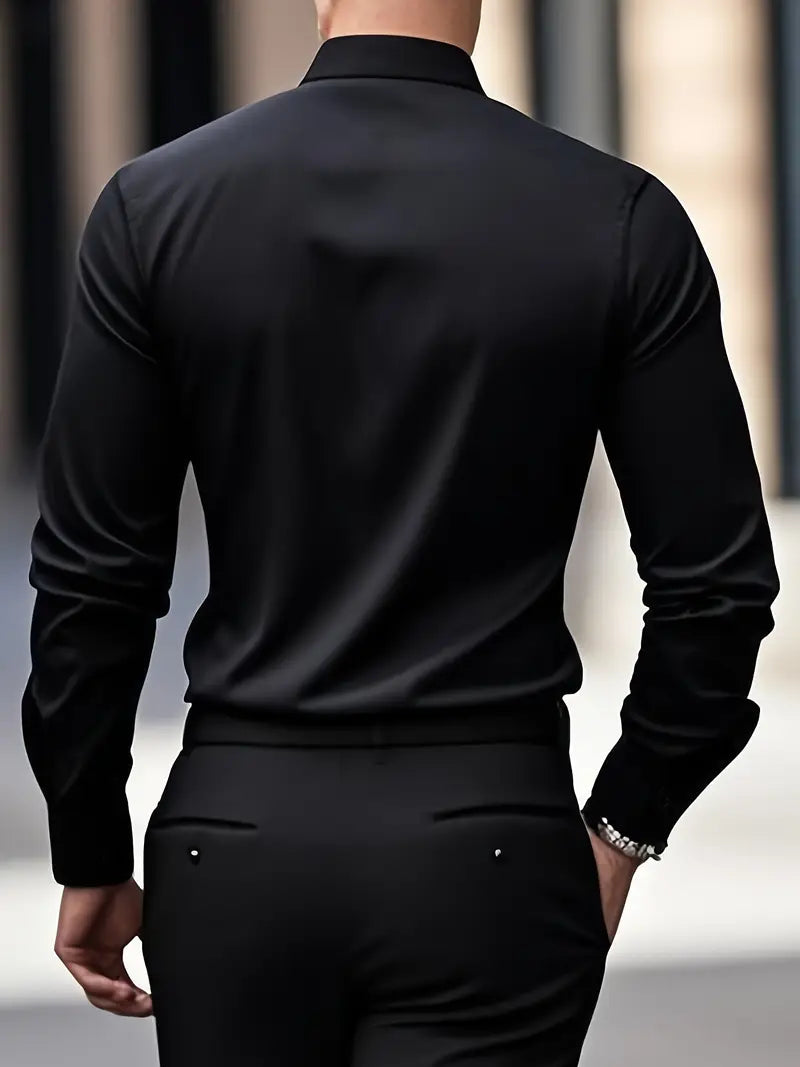 Larry – Slim Fit Heren Overhemd met Lange Mouwen