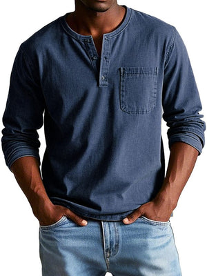 Jaskie – Heren Henley Shirt van Katoen