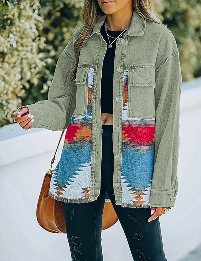 Selena – Vintage Aztec Denim Damesjas