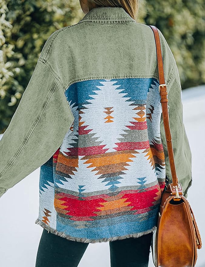 Selena – Vintage Aztec Denim Damesjas
