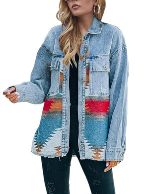 Selena – Vintage Aztec Denim Damesjas